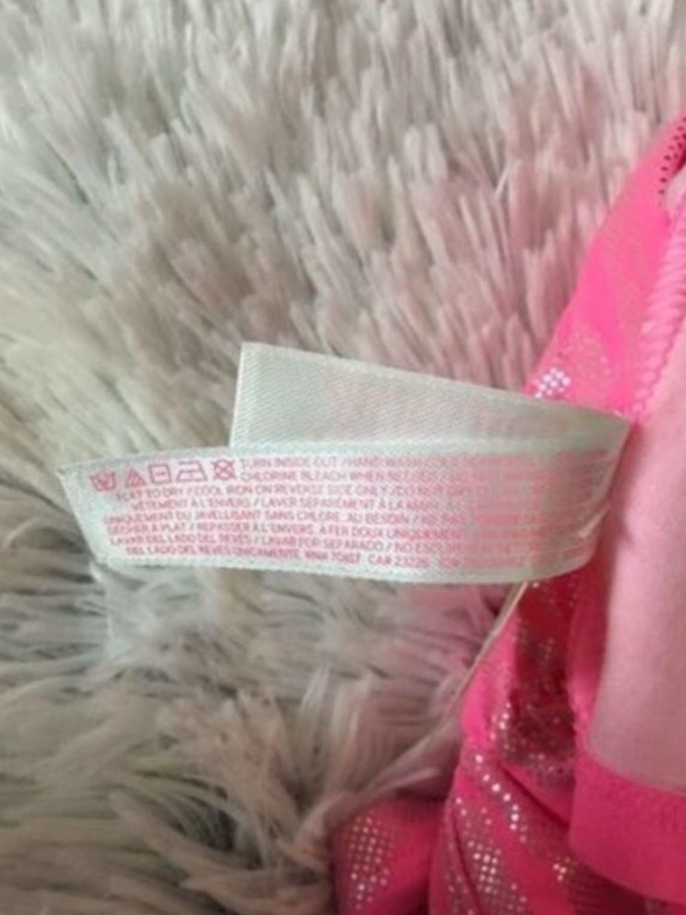 PINK Victoria’s Secret Metallic Pink Zebra Print Bandeau Tube Top Small - Picture 13 of 13